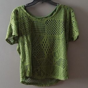 Lace design with tank underneath top